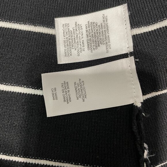 Jones New York Women’s Cotton Button-Up Striped Black Sweater - Picture 5 of 16